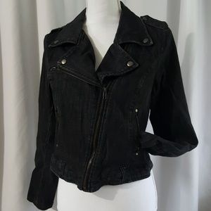 FOREVER 21 Black Denim MOTO JACKET